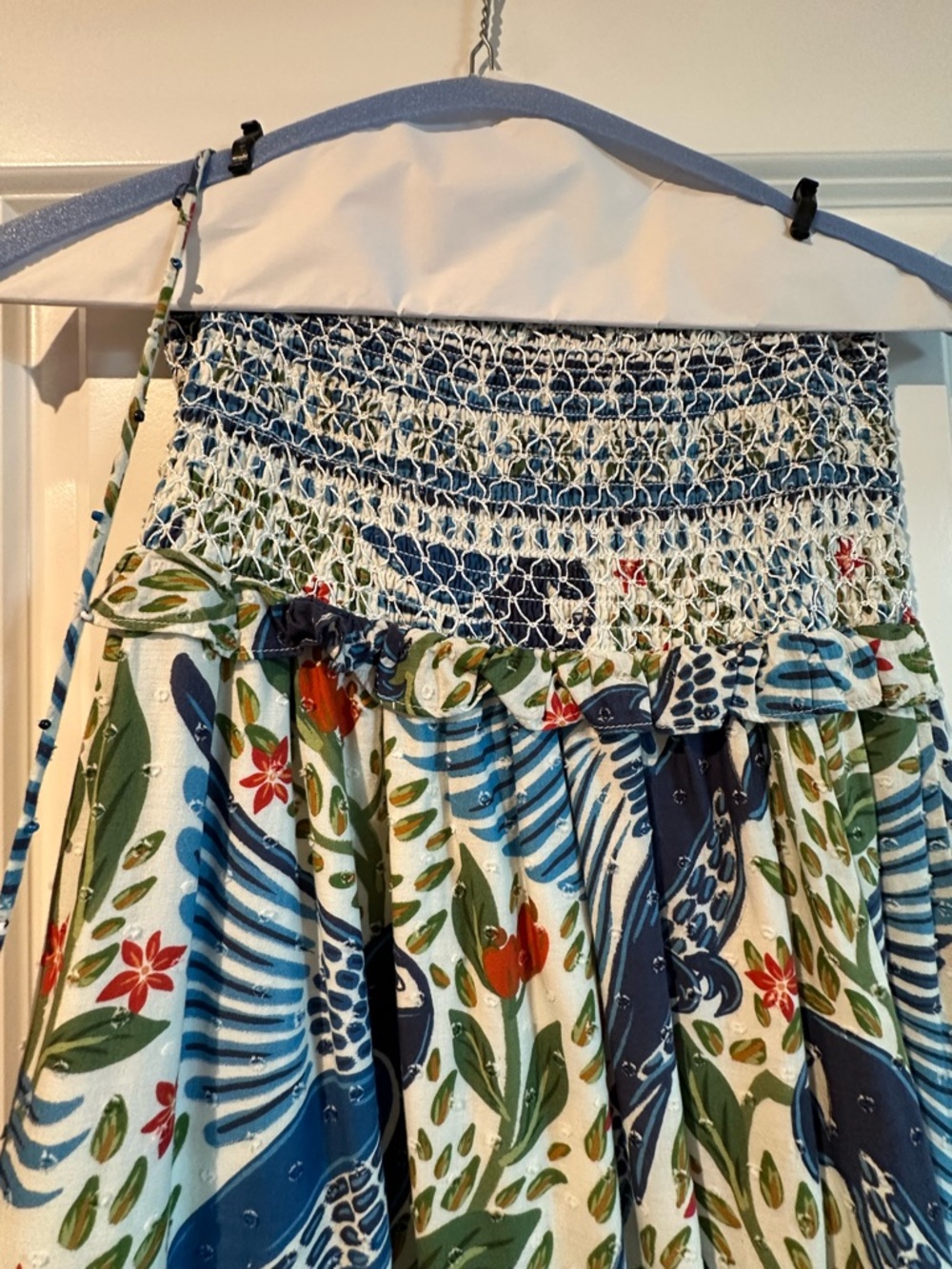 FARM Rio Macaw Flight Smocked Tiered Hem Cotton Dress - Picture 8 of 16